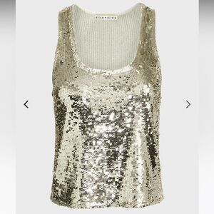 NWT Alice and Olivia Avril sequin tank  XS